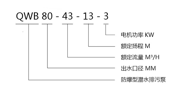 QWB防爆潛水排污泵型號意義